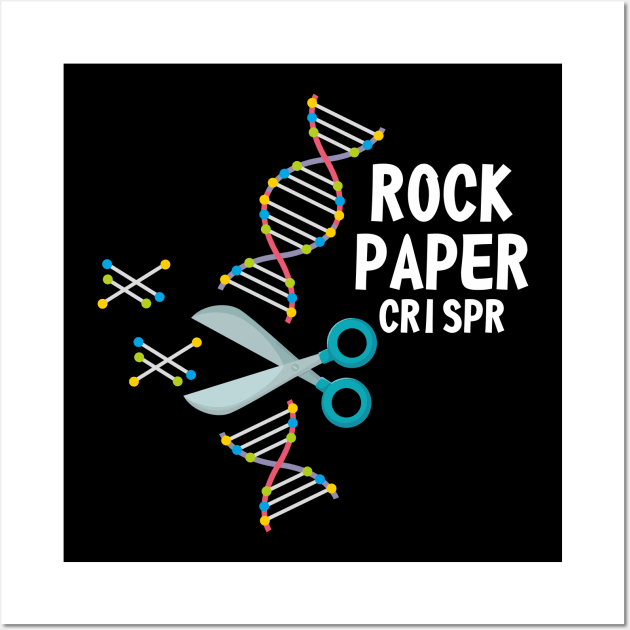 Rock Paper Chrispr Scissors Scientist Biologist Medicine Gift Wall Art by FunnyphskStore